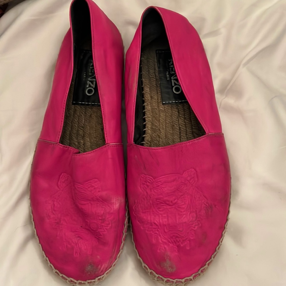 Kenzo pink leather espadrilles size 38